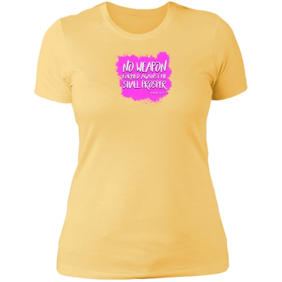 No Weapon Formed Against Me Shall Prosper Ladies Boyfriend Tee Shirt