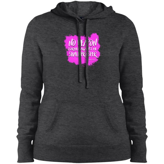 No Weapon Formed Against Me Shall Prosper Ladies Pullover Hooded Sweatshirt