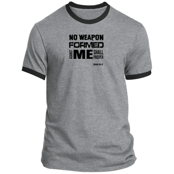 No Weapon Formed Against Me Shall Prosper Men’s Ringer Tee