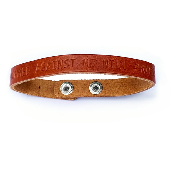 No Weapon Formed Against Me  Will Prosper (wensm) Isaiah 54:17  Small Leather Bracelet