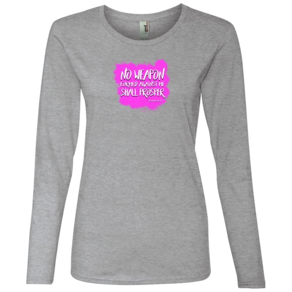 No Weapon Formed Against You Shall Prosper Ladies Lightweight LS Tee Shirt
