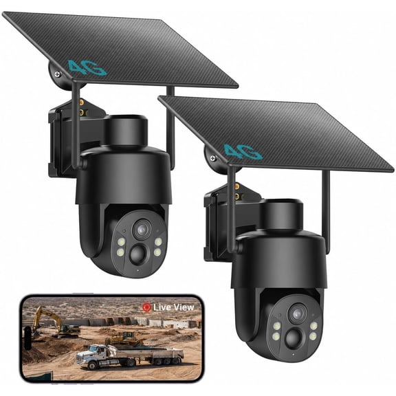 No WiFi Security Camera, 4G LTE Cellular Signal, 4MP 360 Live View