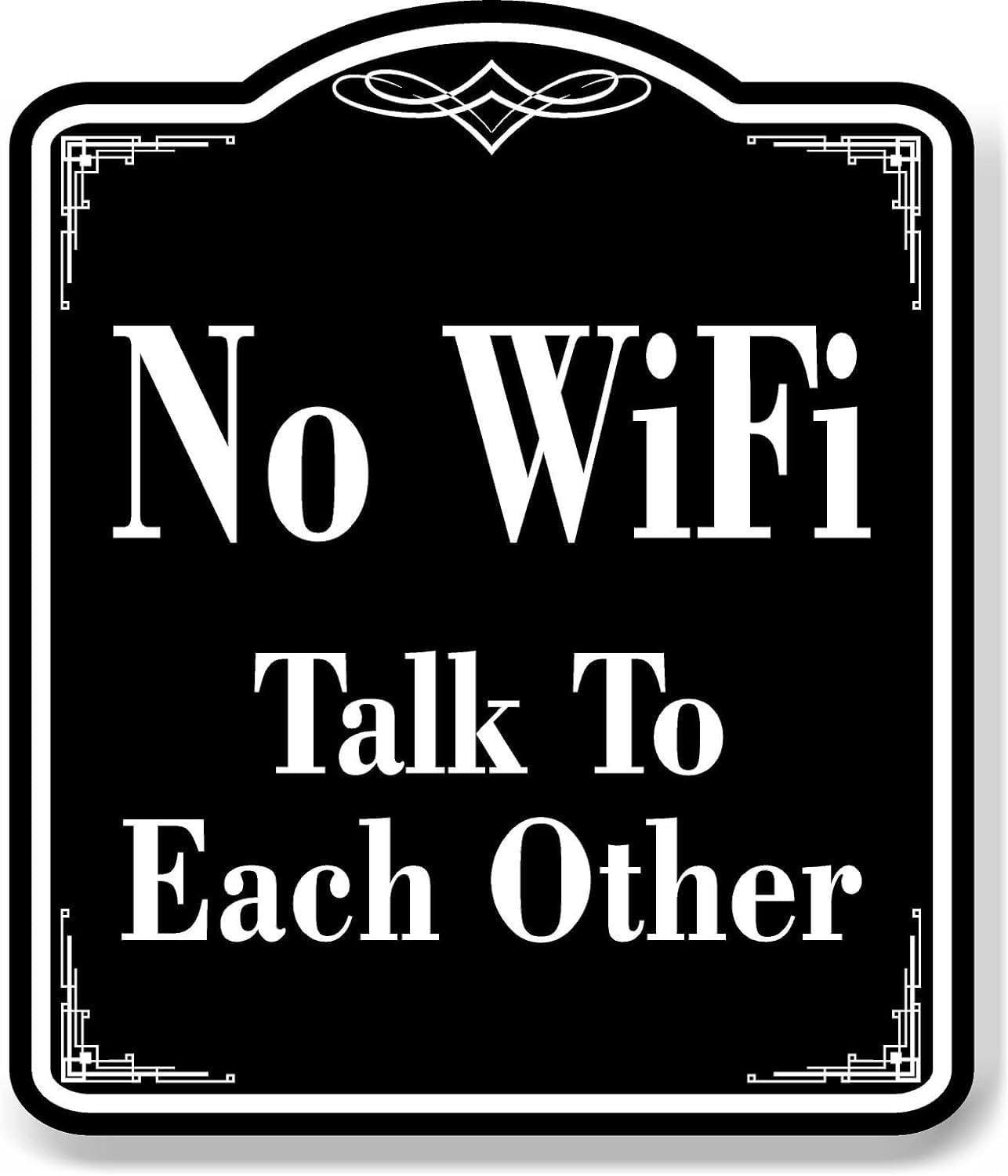 Targa In Metallo Decorativa 'No WIFI Talk Each Other 1995' - Formato A5 (20x15 Cm) Per Parete, Interni/Esterni