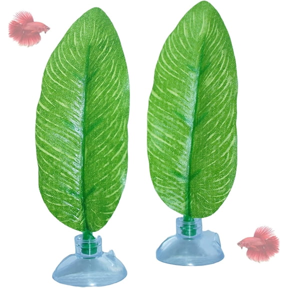 No Wire Betta Bed Green Leaf Hammock Betta Fish Leaf Hideout Plastic Aquarium Plants Accessories for Fish Tank Decorations