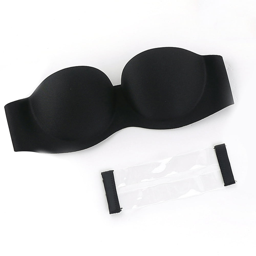No-Wire Strapless Bra, Strapless Bras for Women Wireless Bra Without Straps  Comfortable Lightly Padded Bra Bralette Backless Breasts Padded C Black 
