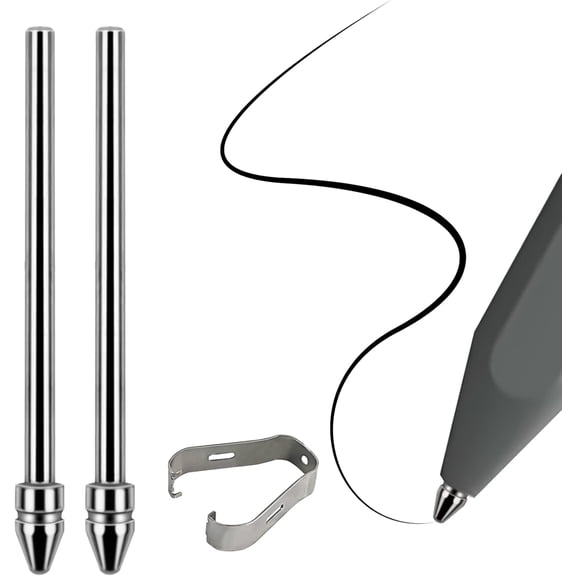 No Wore Out Titanium Alloy Replacement Fine Tips fit for Kindle Scribe Basic and Premium Pens , Smooth Ballpoint Note Taking Backup Nibs,2 Pcs,Gray