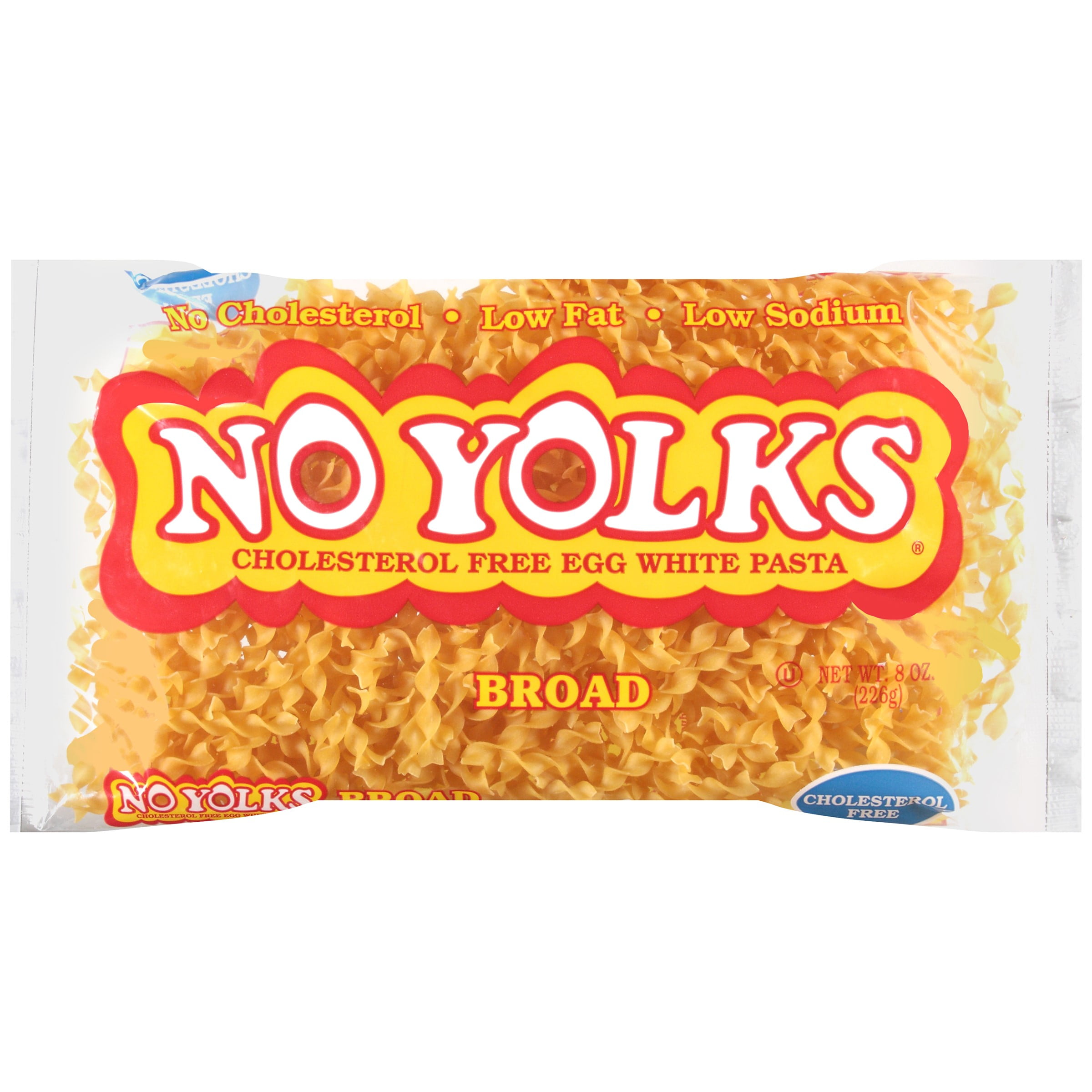 No Yolks Broad Egg White Noodles, 8 ounce poly bag