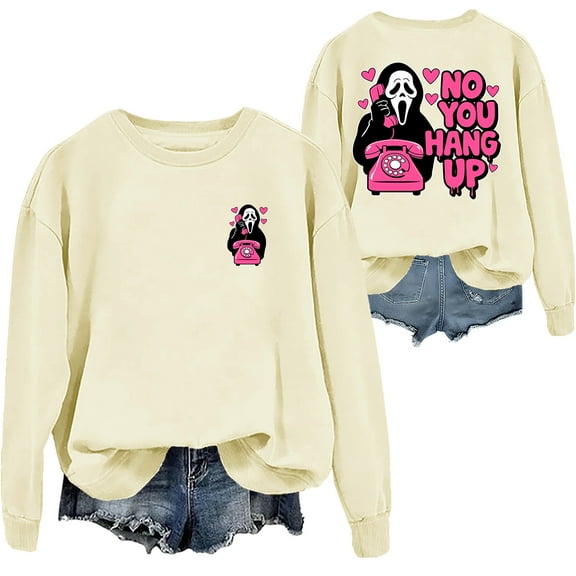 No You Hang Up Sweatshirt No You Hang Up Ghostface Sweatshirt Funny Halloween Scream Hoodie