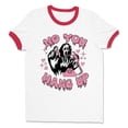 thumbnail image 1 of No You Hang up Ghost Ringer Tee Shirt Unisex Small White/Red, 1 of 5