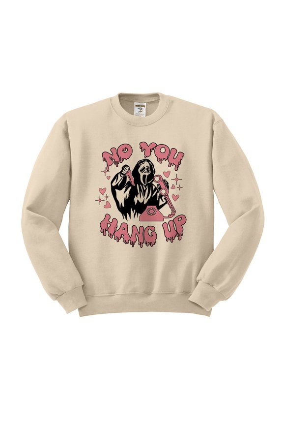 No You Hang up Ghost Sweatshirt Unisex Large Sand