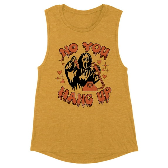 No You Hang up Ghost Women's Muscle Tank 2X-Large Antique Gold