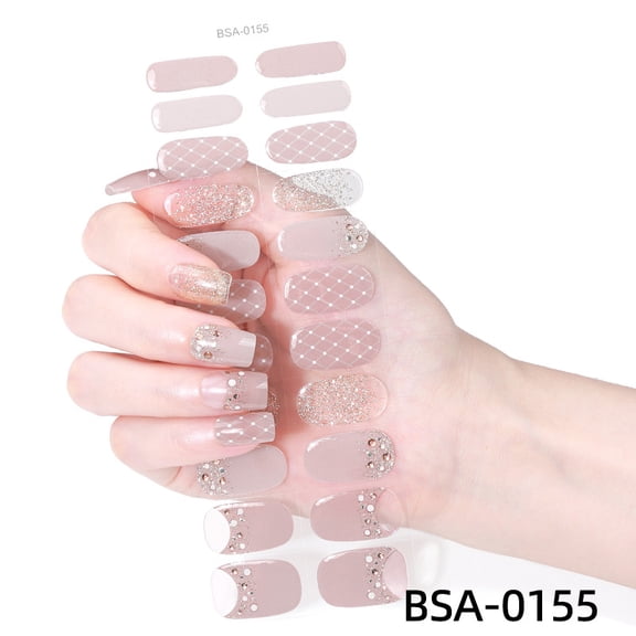 No-bake gel nail stickers ins imitation diamond butterfly fully cured nail stickers-BSA-0155
