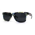 thumbnail image 1 of No glare Polarized Iconic Hipster Horn Rim Flower Print Sunglasses Yellow Floral Black, 1 of 4