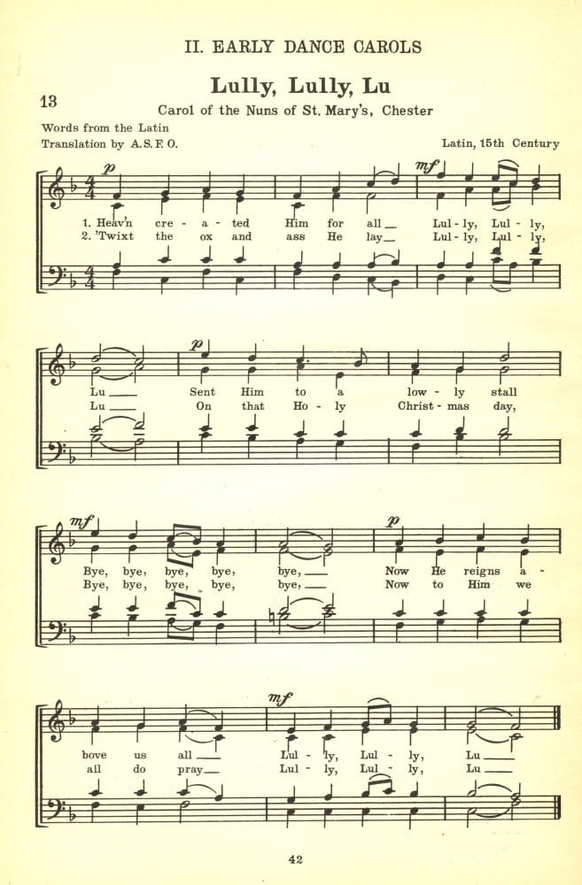 NoÔøΩls A Collection of Christmas Carols 1932 Canvas Art - Lully Lully (24 x 36)