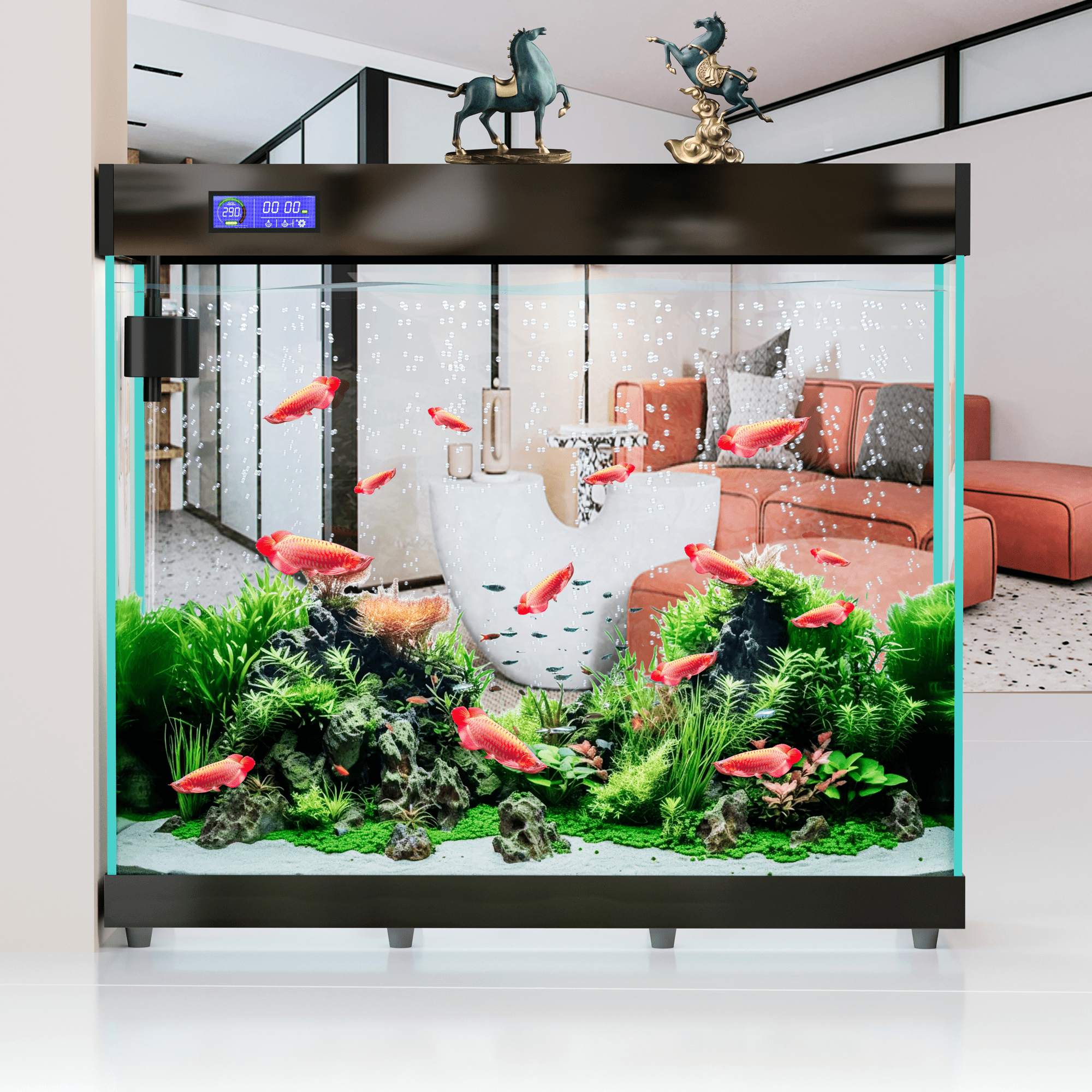 No need to change water in a large fish tank can be used as a screen partition 106gal (Black)
