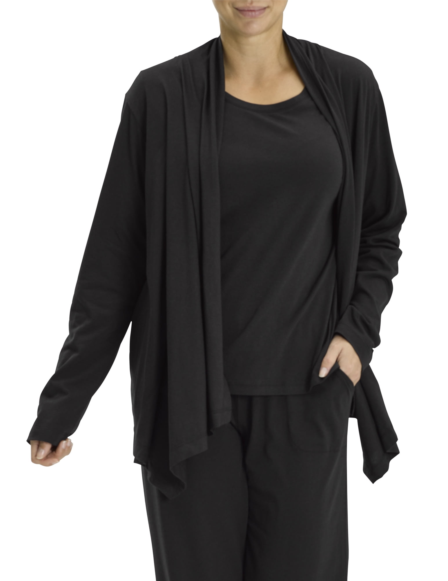 No nonsense Serene Sleep Wrap Women's L/XL, Supremely Soft, Pajamas, Black