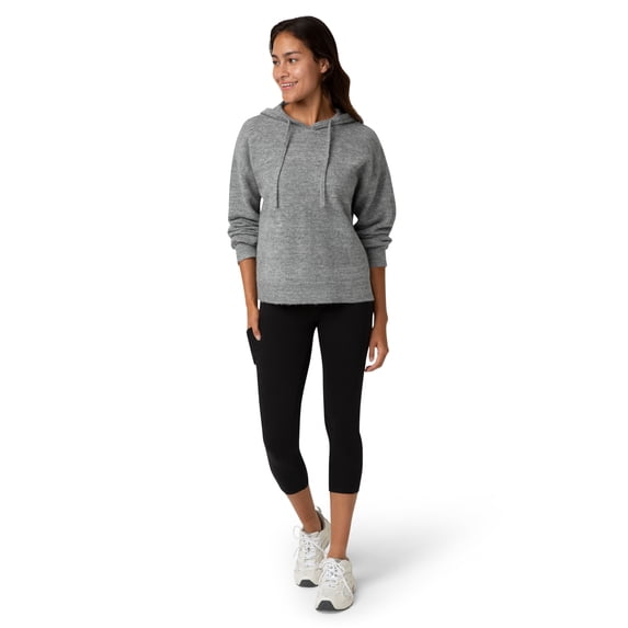 No nonsense Women's Cotton Capri Legging with Tech Pocket, Black, Small