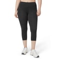 thumbnail image 1 of No nonsense Women's Cotton Capri Legging with Tech Pocket, Charcoal Heather, 2X, 1 of 5