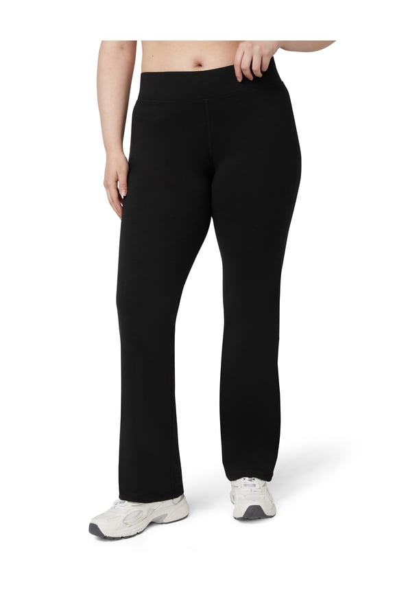 Women's Flared Yoga Pants Wide Waistband Leggings, Black, Large