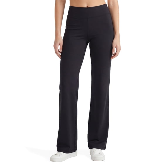 No nonsense Women's Flared Yoga Pants Wide Waistband Leggings, Black, XX-Large