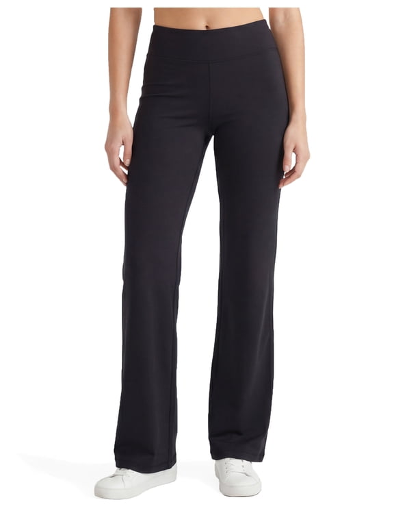 Women's Flared Yoga Pants Wide Waistband Leggings, Black, XX-Large
