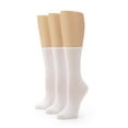 thumbnail image 1 of No nonsense Women's Flat Knit Crew Sock 3 Pair Pack, White, One Size, 1 of 2