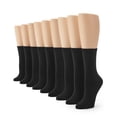 thumbnail image 1 of No nonsense Women's Flat Knit Crew Sock 9 Pair Pack, Black - 9 Pair Pack, One Size, 1 of 1