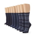 thumbnail image 1 of No nonsense Women's Flat Knit Crew Sock 9 Pair Pack, Jeans Stripe, Navy, Navy Heather - 9 Pair Pack, One Size, 1 of 1