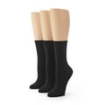 thumbnail image 1 of No nonsense Women's Flat Knit Crew Sock 3 Pair Pack, Black, One Size, 1 of 2
