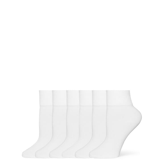 No nonsense Women's Shortie Body Sock 6 Pair Pack, White, One Size