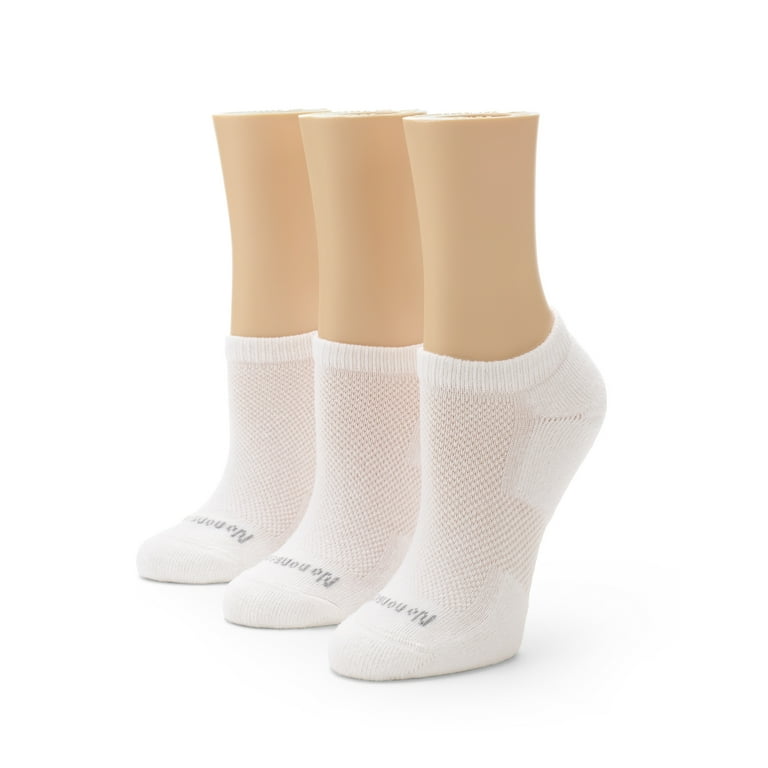 No nonsense Women's Soft & Breathable Cushioned No Show Socks 3 Pair Pack  White One Size
