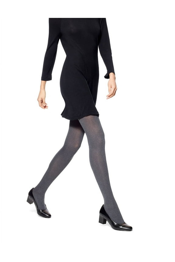 Women's Super Opaque Control Top Tights, Graphite Heather, Large