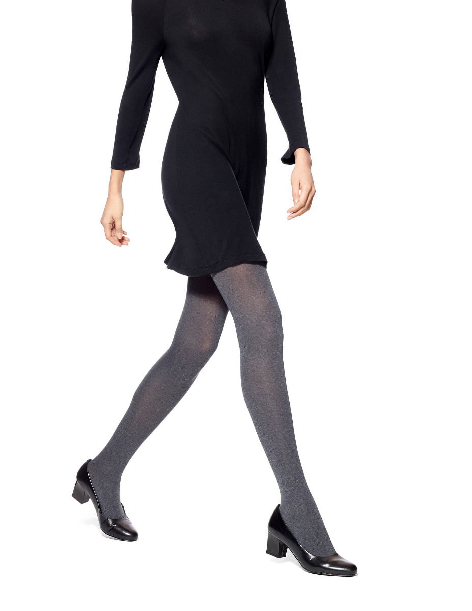 No nonsense Women's Super Opaque Control Top Tights 1 Pair Pack Graphite  Heather XL 