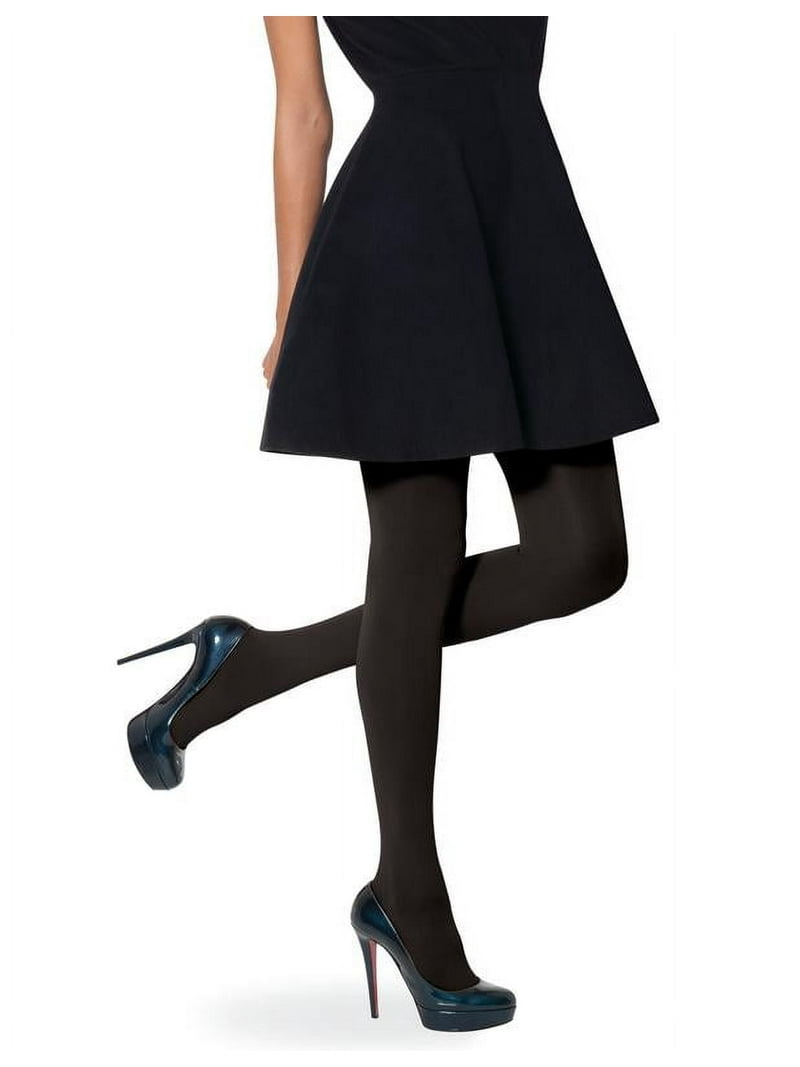 No nonsense Women's Super Opaque Control Top Tights, Black, Small