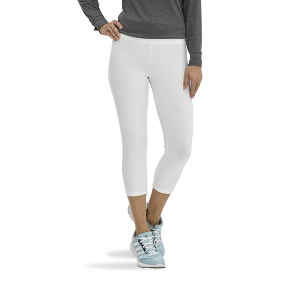No nonsense Women's Ultimate Cotton Wide Waistband Capri White L