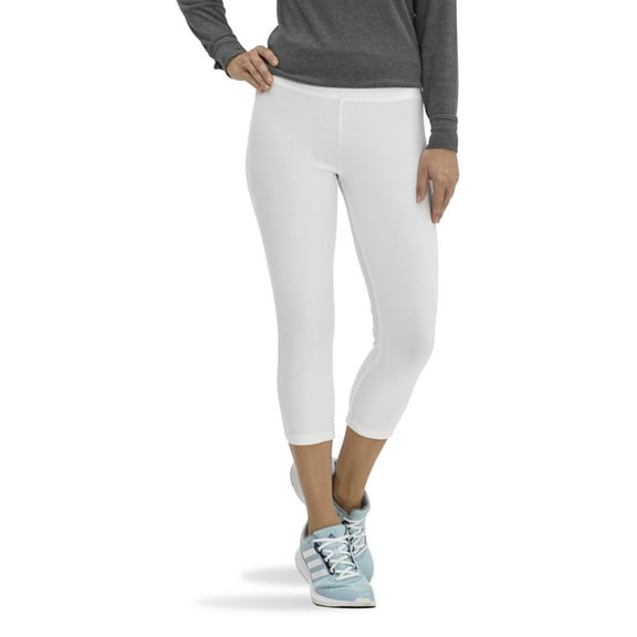 No nonsense Women's Ultimate Cotton Wide Waistband Capri White L