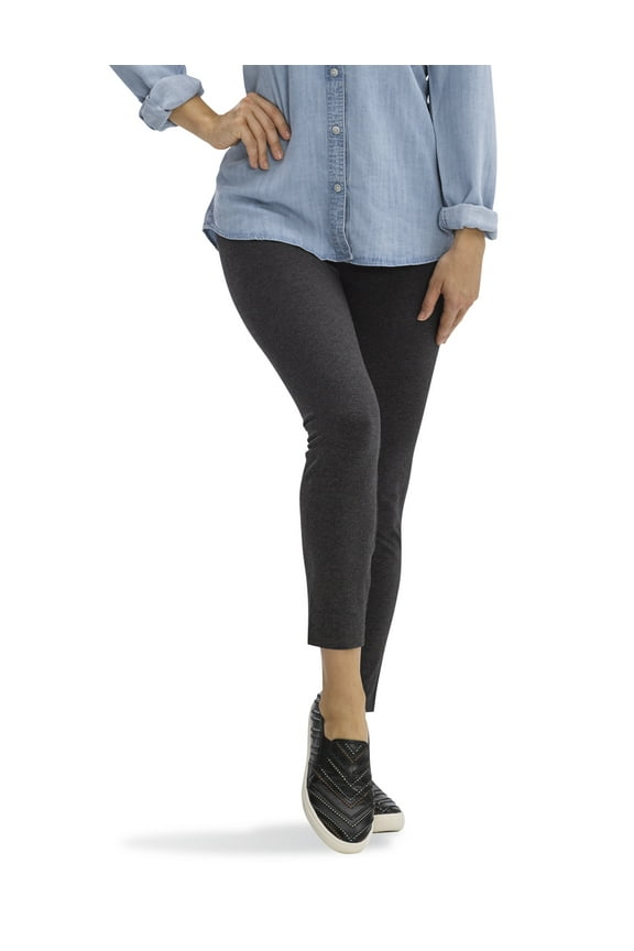 Women's Ultimate Cotton Wide Waistband Skimmer Legging Charcoal Heather S