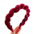 thumbnail image 1 of No-slip for Washing Face Hair Accessories Twist Hair Hoop Headwear Sponge Headbands Braided Hairbands Spa Headband Makeup Headband WINE RED, 1 of 8