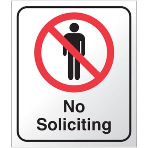 No soliciting - Building/Office Metal Sign 8 x 12 Inches \u2013 Clear Signage for Walls, Fences