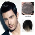 thumbnail image 1 of No trimming Hand Tied Lace Toupee Human Hair Extension Clip in Hairpieces Topper Top Hair Piece for Men with Hair Loss Natural Black, 1 of 8
