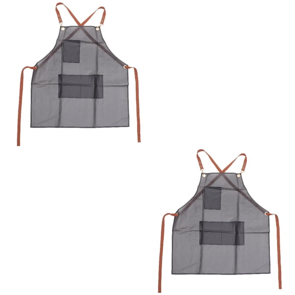 No-wash Household Kitchen Oil-proof Work Apron Waterproof Transparent Heavy Duty Clear Women's Miss 2 Pieces Clean Tpu