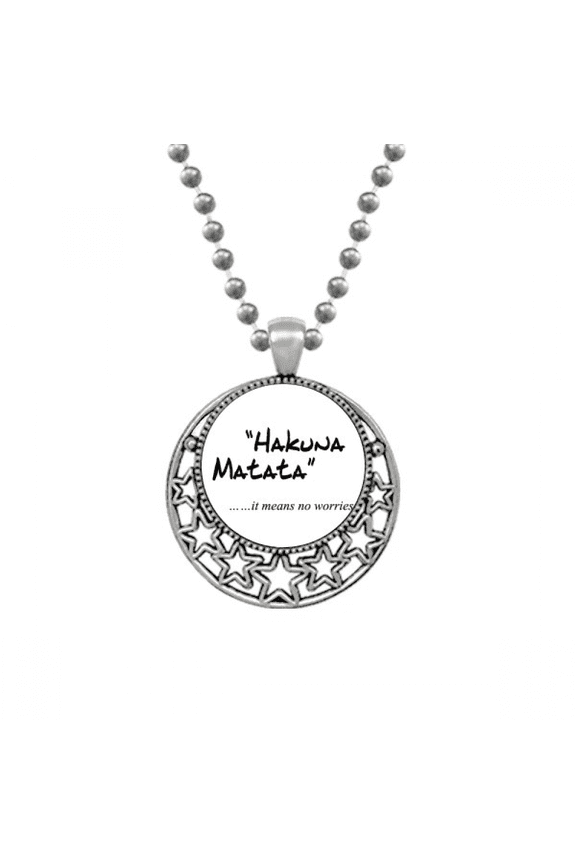 No worries Quote Art Deco Fashion Necklaces Pendant Retro Moon Stars Jewelry