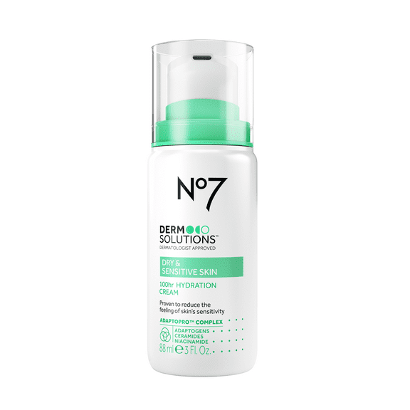 No7 Derm Solutions 100hr Hydrating Face Moisturizer, for Normal to Dry & Sensitive Skin, 3oz