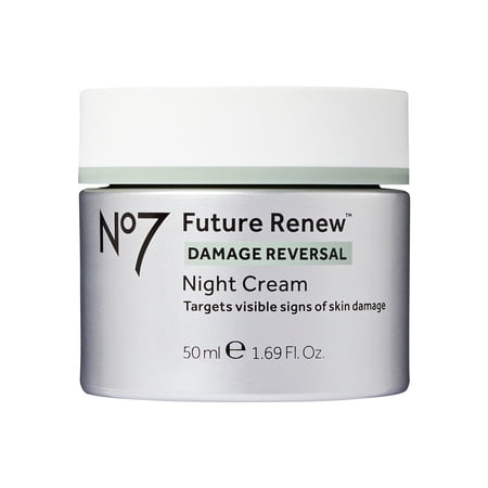 No7 Future Renew Damage Reversal Night Cream Face Moisturizer with Pepticology™ Peptides, All Skin Types, 1.69 oz
