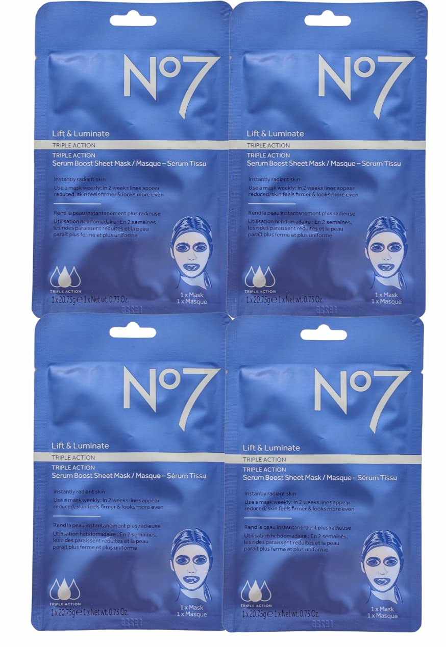 No7 Lift & Luminate TRIPLE ACTION serum boost sheet masks