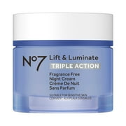 No7 Lift & Luminate Triple Action Fragrance Free Night Cream - 1.69 OZ