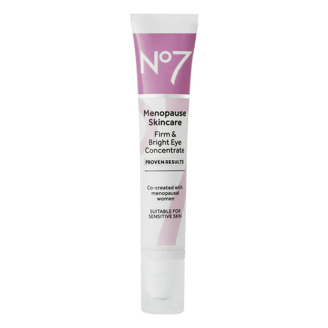 No7 Menopause Skincare Firm & Bright Eye Concentrate Serum for Dark Circles and Wrinkles, 0.5 oz