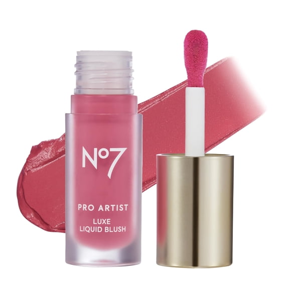 No7 Pro Artist Luxe Liquid Blush - Long-Lasting Liquid Blush for Cheeks with a Radiant, Soft-Glow Finish - Blendable & Radiant Face Makeup for a Healthy-Looking Glow - Pink Blush (0.20 fl oz)
