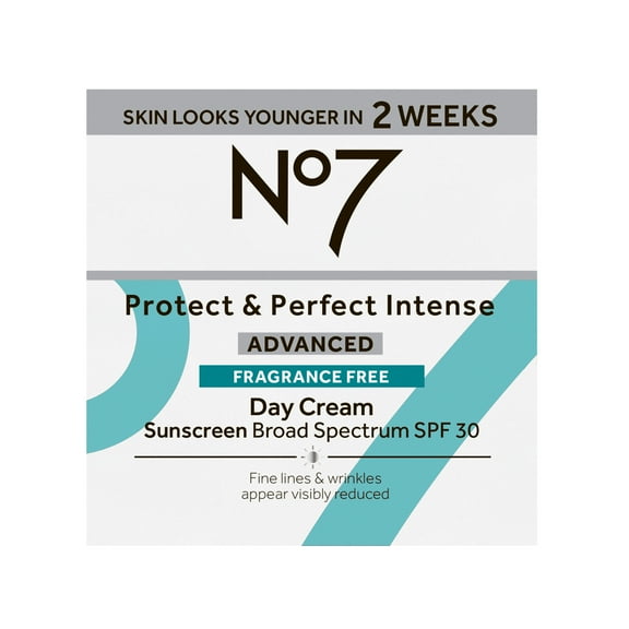 No7 Protect & Perfect Intense Advanced Fragrance Free Day Cream, Sensitive Skin, SPF 30, 1.69 oz