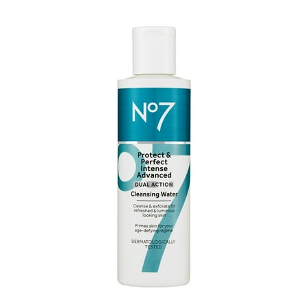 No7 Protect and Perfect Intense Advanced Facial Cleanser Water with AHAs, All Skin Types, 6.7 oz